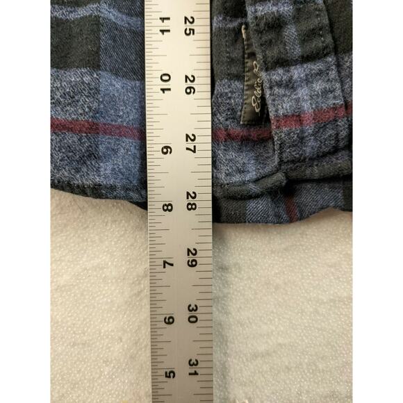 Mens Eddie Bauer Classic Fit Long Sleeve Plaid Button Down Shirt Size M Blue - Picture 9 of 9